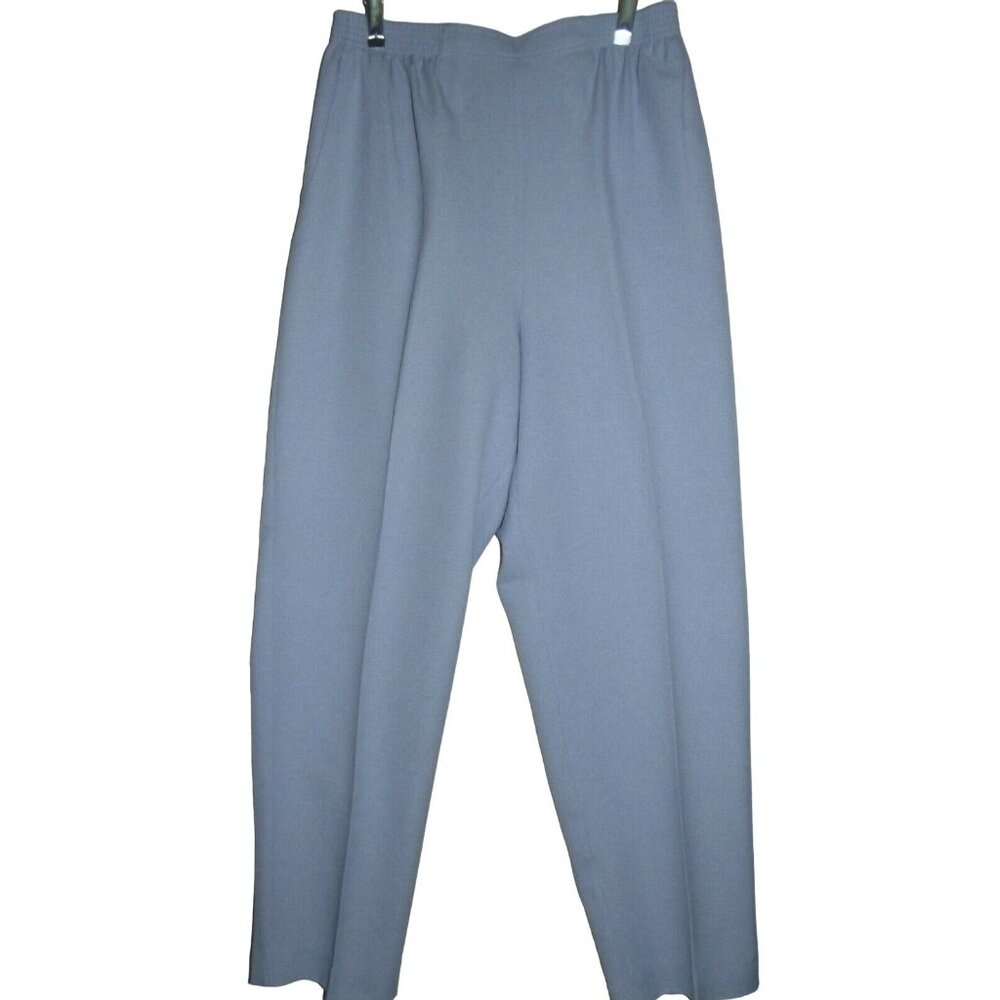 Alfred Dunner Pants Womens 12 x 29" Purple Pull-On Flat Front Elastic Back Waist
